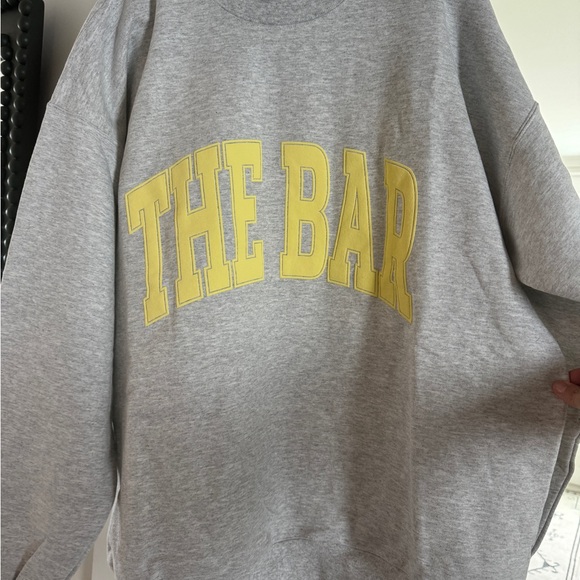 Varsity Sweatshirt in heather grey/LEMON. Sold out online! - Picture 3 of 4